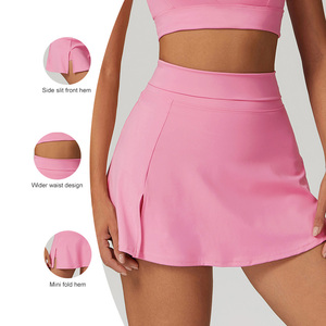 <span class=keywords><strong>Falda</strong></span> de Tenis y Golf 2 en 1 para Mujer BDQ6358, <span class=keywords><strong>con</strong></span> Abertura Lateral y Pantalones Cortos Integrados, Secado Rápido, Cintura Alta, Ropa Deportiva para Yoga - Product Image 3