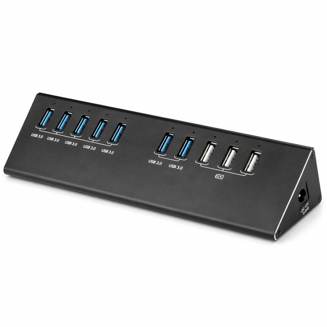 MAIWO Aluminum USB 3.0 Hub 10 Ports 5 Gbps Data Transfer with Fast Charge & 60W External Power Supply (In Stock)