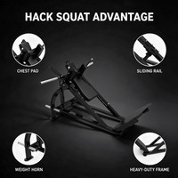 Machine de squat à charge libre robuste pour l'entraînement des jambes, des fessiers et des quadriceps, avec plateforme de repose-pieds rembourrée, équipement de gym commercial, direct usine