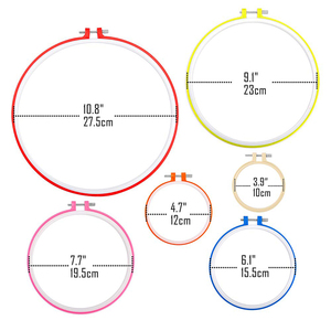6-Piece <span class=keywords><strong>Set</strong></span> baru 3.9 inci hingga 10.8 inci simpai bordir 6 warna lingkaran jahit silang untuk menjahit - Product Image 4