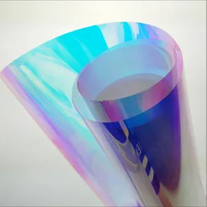 Chameleon PET Window Tint Film 3M Quality PET Blue Reflective Rainbow Iridescent Laminating Film For Decoration