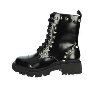 Botas de combate para mujer, color negro, talla 38, con tachuelas y suela gruesa - Product Image 1