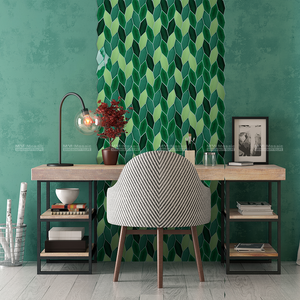 Trang Trí Nội Thất Tường Splashback Handmade Ice-Crackle Sứ Kéo Dài Hình Lục Giác Mô Hình Lá Khảm Gạch - Product Image 6