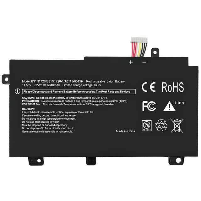 B31N1726 Replacement Laptop Battery 5340mAh 11.55V Li-Ion Rechargeable Stock Compatible Asus FX80 FX86 TUF FX504 FX504GE FX504GM