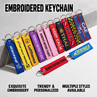 Porte-clés tissé personnalisé à faible MOQ, avec motif 'Décollage avant le vol', pour club automobile