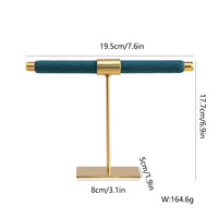 Expositor de Joyería Metálico al por Mayor para Mostrador, Soporte para Anillos y Pulseras para Escaparates de Tiendas, Estante de Microfibra para Collares y Colgantes