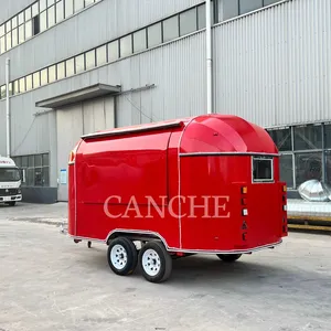 Remorque de camping rouge personnalisée pour l'extérieur, 4m, camions de cuisine mobiles avec certification CE - Product Image 2