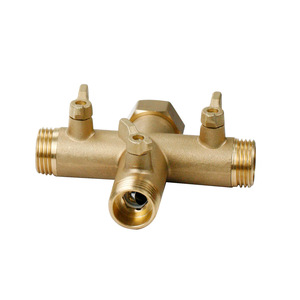Divisor de manguera roscado de latón de 3/4 pulgadas para riego de jardín, conector de agua duradero - Product Image 3