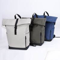 Mochila Unisex Impermeable Expandible de PU para Ordenador Portátil, Mochila de Negocios Personalizada, Forro de Poliéster, Cierre de Cremallera, Letras para Hombres