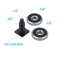 Takenoken lumière LED Photo Studio accessoires 3/8 tour 1/4 adaptateur de montage de chaussure Flash avec support de trépied à double écrou en alliage d'aluminium