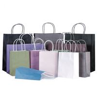 Sacs en papier kraft biodégradables de luxe personnalisés pour restaurants, sacs en papier kraft recyclé brun avec poignée