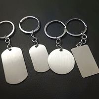 Porte-clés vierges en acier inoxydable de haute qualité, formes variées, tendance, pour gravure laser, vente en gros