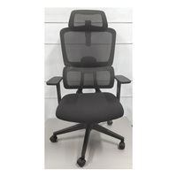 Chaise de bureau exécutive ergonomique contemporaine noire, réglable en hauteur, avec cadre en acier inoxydable et pivotante, vente en gros