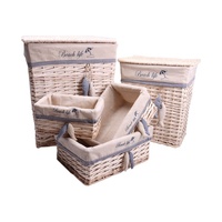 Grand panier en rotin flexible fait à la main Poubelle à linge en osier durable Doublure en coton détachable Rangement à domicile Cartons d'organisation