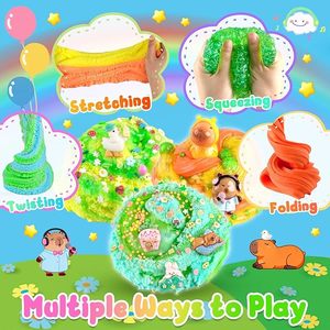 Kit de slime Capybara avec slime Bingsu transparent Cloud Butter, breloques, additifs, cartes cadeaux, cadeaux de fête, vente en gros, OEM, ODM, fourniture d'usine - Product Image 5