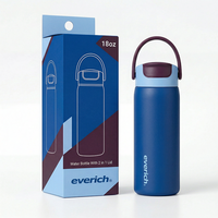 Bouteille d'eau en acier inoxydable Everich Wholesale ODM 18oz avec couvercle à paille anti-fuite et ouverture facile pour la randonnée en extérieur