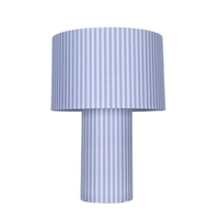 Lampe de table en tissu à motif côtelé bleu moderne avec base d'ampoule E14 et alimentation électrique outil d'étude de lecture simple à domicile