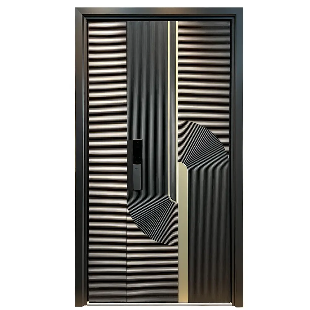 2024新しい鋳造アルミドア防音・盗難防止対策安全ドアアルミ外装住宅ドア