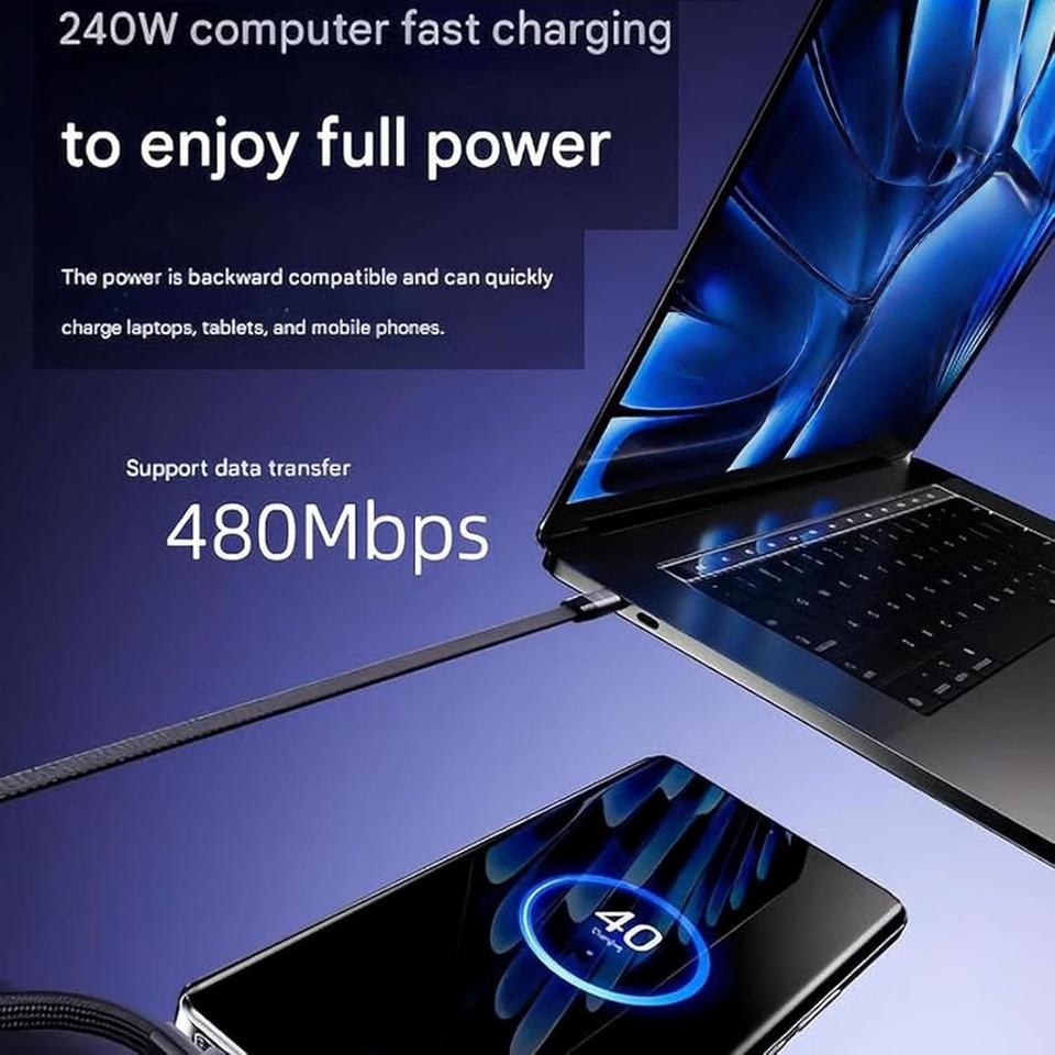 240W Braided Fast Charge Cable - Image 3