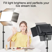 Kit d'éclairage LED RGB professionnel portable en plastique et métal 800 lumières avec design pliable pour éclairage photo/vidéo et maquillage, contrôle par fil