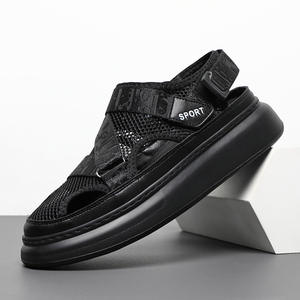 Men'S Genuine Leather Summer Breathable Anti Slip Open <b>Toe</b> Arch <b>Support</b> Soft Soled Casual Over the Knee Beach Slippers - Product Image 2