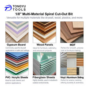 Embout à glissière en spirale multi-matériaux de 1/<span class=keywords><strong>8</strong></span> po, embout de toupie HSS pour outils de découpe rotatifs et scie à spirale pour bois, plastique OSB, PVC - Product Image 3