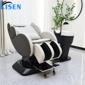 KISEN High Quality Beauty Luxury Salon Furniture <b>Overall</b> Lifting Customized Modern Electric Shampoo Massage Chair Spa for Sale - Product Image 5