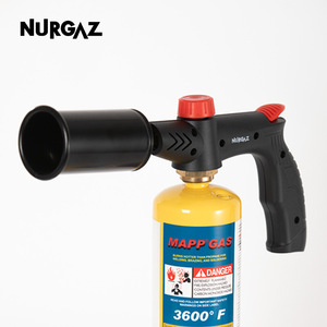 Pistolet lance-flammes au propane NURGAZ 1800C, allumage piézoélectrique, interrupteur unique, ensemble de chalumeau de soudage au gaz liquéfié - Product Image 4