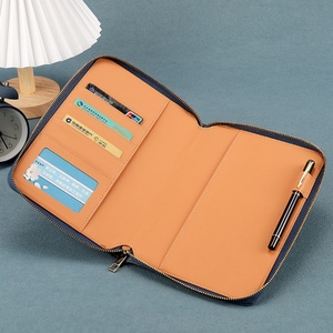 PU Leather Portfolio Office Supplies Journal with Zipper Document Bag <b>File</b> Folder Accessories Padfolio Folder - Product Image 5