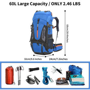 <span class=keywords><strong>Sac</strong></span> <span class=keywords><strong>à</strong></span> <span class=keywords><strong>dos</strong></span> de <span class=keywords><strong>randonnée</strong></span> léger en polyester de grande capacité (<span class=keywords><strong>60L</strong></span>) pour les voyages, la <span class=keywords><strong>randonnée</strong></span> et le camping, confortable, avec ajustement réglable - Product Image 3