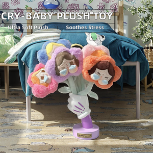 Venta caliente lindo suave llanto-bebé peluche flores muñecas Kawaii llorando bebé peluche juguete ramo San Valentín PP - Product Image 2