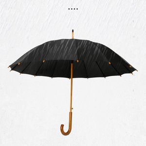Paraguas de madera de 16k con mango, paraguas publicitario con logo impreso, estilo Dinastía Han, regalo para sol y lluvia, paraguas automático largo de artesanía antigua - Product Image 3