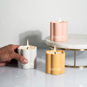 AIKUN Luxury Scented <b>Candles</b> Gift Box <b>Set</b> Natural Soybean Wax Flower Shape Ceramic for Thanksgiving Diwali Easter - Product Image 1