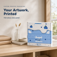 Boîte d'expédition en carton ondulé personnalisée, imprimée, esthétique, pour crème aux fruits de myrtille, avec logo