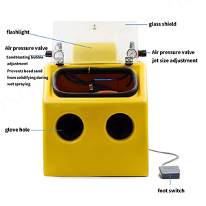 Petite machine de sablage manuelle industrielle en acier inoxydable, puissance 100W, garantie 1 an, pour le polissage de bijoux, avec boîte de vitesses intégrée - Product Image 2