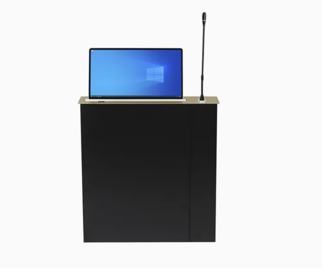 Microphone Lift Stand with Motorized LCD Monitor Mount 360 Degree TV/LCD/DVD Cabinet Office & Home Conference System Use