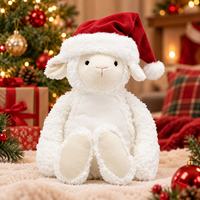 Peluche d'agneau de Noël personnalisée, jouet en peluche doux, poupée de mouton avec chapeau de Père Noël, cadeau de Noël pour enfants, fabricant OEM ODM
