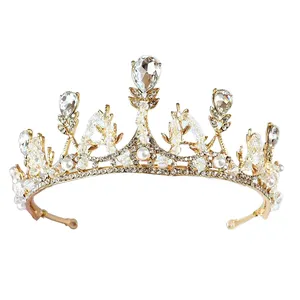 Nuovi accessori per capelli con corona di sposa con perline fatti a mano strass regalo di compleanno