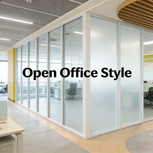 Mampara de Vidrio Simple Insonorizada SZMK 2026, Pared Desmontable Comercial con Marco de Aluminio, División Moderna para Oficina, Uso en Exteriores - Product Image 1