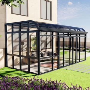 Vente directe usine – Véranda triangulaire minimaliste en alliage d'aluminium et double vitrage trempé pour villa et jardin - Product Image 1