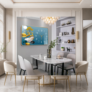 Orologio da Parete Rettangolare Scenico con Pannello in PVC e Quadrante Analogico, Opzione di Design Personalizzato per Soggiorno, Sala da Pranzo, Ufficio - Product Image 5
