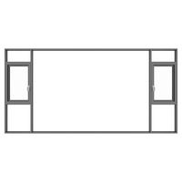 Ventanas de Estilo Europeo de Bajo Consumo Energético, Marco de Aleación de Aluminio para Casa Pasiva, Ventanas Francesas de Vidrio Chino con Doble Acristalamiento, Ventanas Fijas y Abatibles