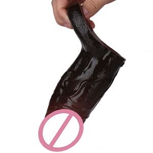 SXXY Super Realistic Penis Cover Extender Silicone Cock Enlargement for Men Longer Lasting Lifelike Artificial <b>Dildo</b> Adult Toy - Product Image 2
