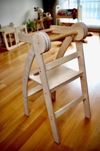 Taburete de pie de tela plegable personalizable Montessori torre de aprendizaje de madera asiento ajustable para niños hogar comedor dormitorio uso escolar - Product Image 5