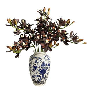 Piante Artificiali, Bouquet di Cymbidium per Decorazione Ufficio e Giardino, Arredamento Casa, Fiori Artificiali Personalizzabili - Product Image 5