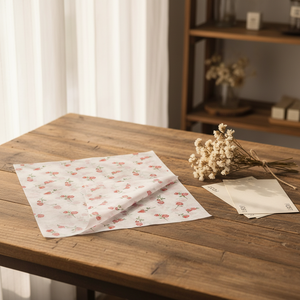 Papel de Seda Delgado Ecológico de 17 g/m² con Logotipo de Marca, Papel de Envoltura Protector de Alta Calidad con Diseño Floral para Empacar <span class=keywords><strong>Ropa</strong></span> - Product Image 1