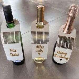 Étiquette de bouteille en papier recyclé écologique avec pliage en forme de V pour les cadeaux d'<span class=keywords><strong>anniversaire</strong></span> et de mariage, les amateurs de vin - Product Image 5