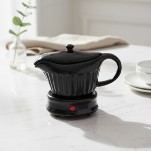 Chauffe-sauce électrique en céramique personnalisé OEM ODM avec couvercle, écologique, pour table, maintient la sauce chaude, style nordique, à bougie - Product Image 1