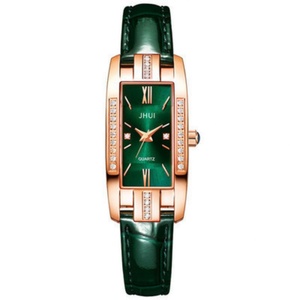 Ladies' <b>Watch</b> with Diamonds, square Small Green <b>Watch</b>, Decorative <b>Watch</b> for Girls - Product Image 1