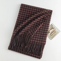 Écharpe carrée grande taille pour femme, motif à carreaux, toucher cachemire, douce, épaisse, chaude et durable, 100% polyester, vente en gros